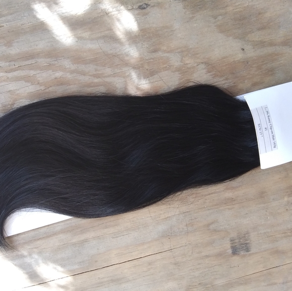 Jet Black Clip in Hair Extensions remy Human hair - Picture 2 of 5